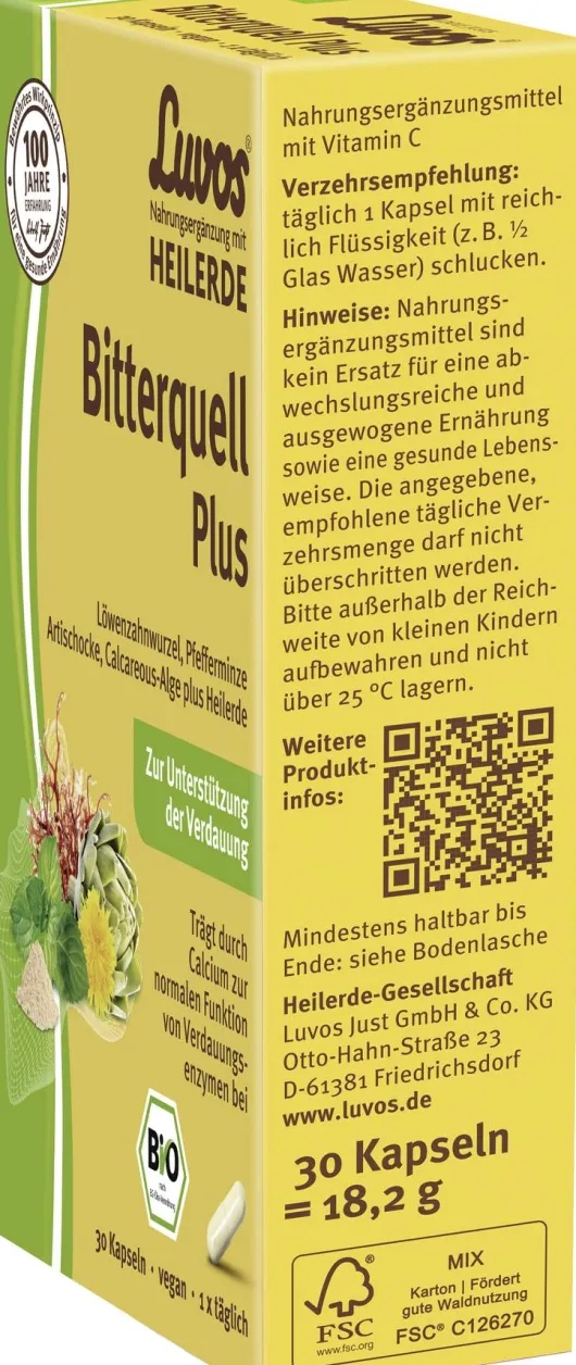 Luvos Heilerde Bio Bitterquell Plus 30 Kapseln