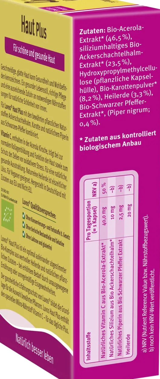 Luvos Heilerde Bio Haut Plus 30 Kapseln
