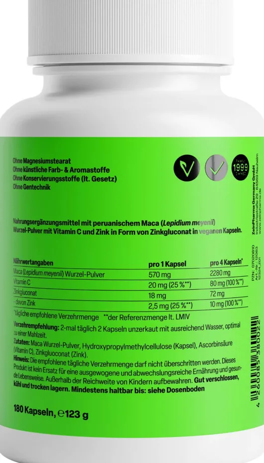 Maca Gold 570 mg 180 Kapseln