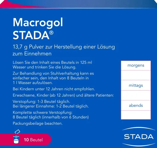 Macrogol Stada 13,7 G Pulver 10 Beutel