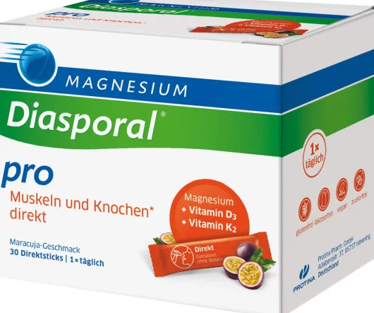 Magnesium Diasporal Pro Muskeln und Knochen direkt Direktgranulat 30 Sticks