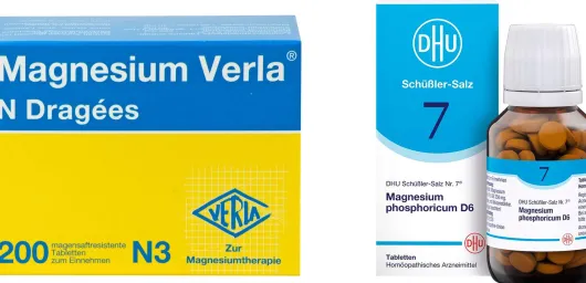 Magnesium Verla N 200 Dragees + Biochemie DHU Nr.7 Magnesium phosphoricum D6 200 Tabletten