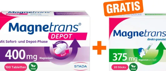 Magnetrans Depot 400 mg 100 Tabletten + gratis Magnetrans direkt 375 mg Granulat