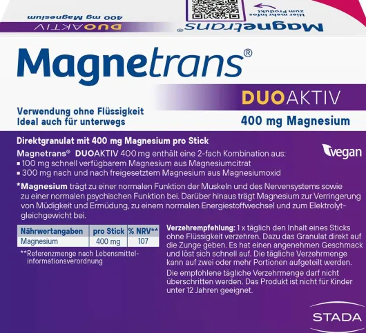 Magnetrans Duo Aktiv 400 mg 20 Sticks