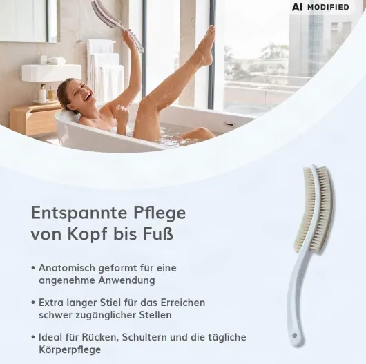 Massagebürste mit Naturhaarborsten, 1 Stück