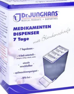 Medikamenten Dispenser 7 Tage Weiß Transparent Blindenschrift 1...