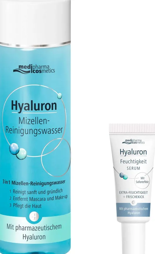 Medipharma cosmetics Hyaluron Mizellen Reinigungswasser 200 ml + gratis Hyaluron Feuchtigkeit Serum 5 ml