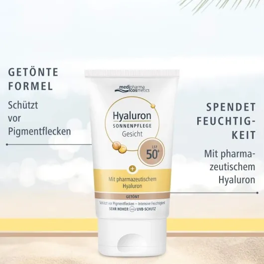 medipharma cosmetics Hyaluron Sonnenpflege Gesicht LSF 50+ getönt 50 ml