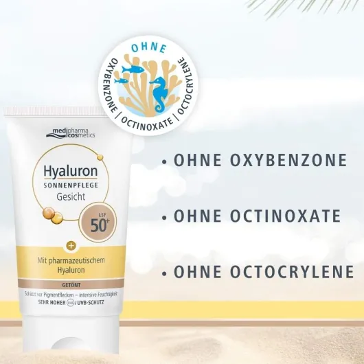 medipharma cosmetics Hyaluron Sonnenpflege Gesicht LSF 50+ getönt 50 ml