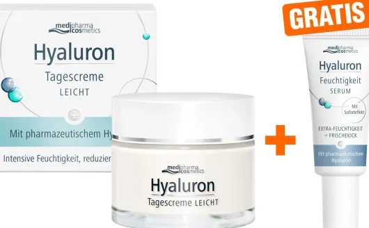 medipharma cosmetics Hyaluron Tagescreme leicht 50 ml + gratis Hyaluron Feuchtigkeit Serum 5 ml