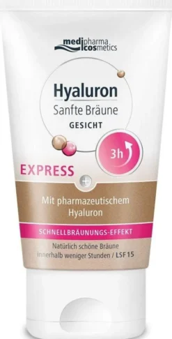 medipharma cosmetics Hyaluron Sanfte Bräune Express Gesichtspflege 30 ml Creme + Express Körperpflege 150 ml Creme