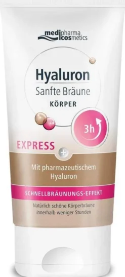 medipharma cosmetics Hyaluron Sanfte Bräune Express Gesichtspflege 30 ml Creme + Express Körperpflege 150 ml Creme