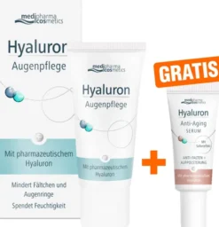 medipharma cosmetics Hyaluron Augenpflege Creme 15 ml Creme + gratis Hyaluron Anti - Aging Serum 5 ml