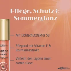 medipharma cosmetics Sonne Lippenöl shiny coral LSF 50 4 ml