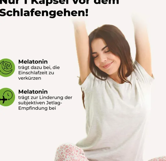 Melatonin+Passionsblume+Baldrian 60 Kapseln
