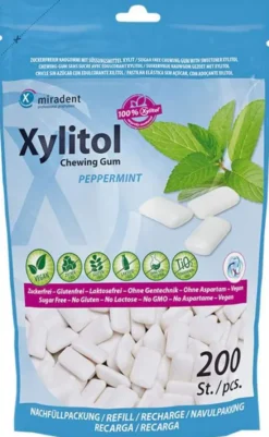 Miradent Xylitol Chewing Gum Refill Minze 200 Stück