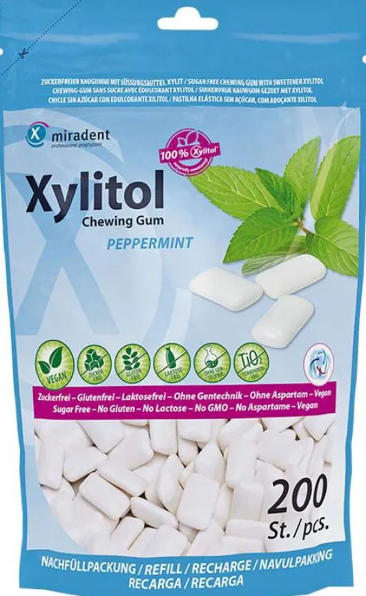 Miradent Xylitol Chewing Gum Refill Minze 200 Stück