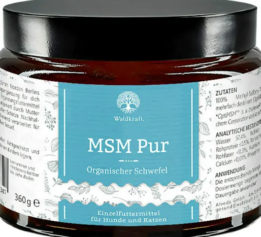 Msm Pur OptiMSM reiner 360 g Pulver Schwefel für Hunde & Katzen