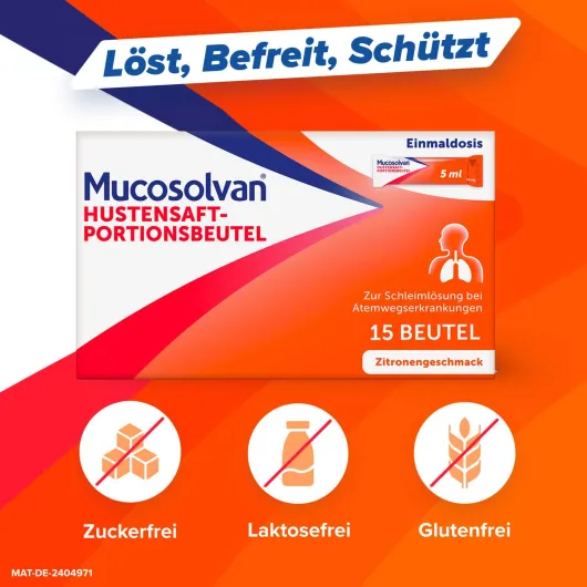 Mucosolvan Hustensaft-Portionsbeutel 2x 15 x 5 ml