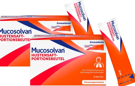 Mucosolvan Hustensaft-Portionsbeutel 2x 15 x 5 ml