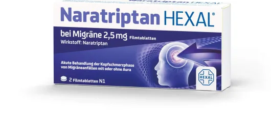 Naratriptan Hexal bei Migräne 2,5 mg 2 Filmtabletten