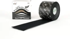 Nasara Kinesiologie Tape 5 cm X 5 M Schwarz 1 Rolle