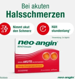 Neo angin Benzydamin Honig - Orange 20 Lutschtabletten