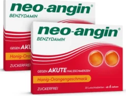 Neo angin Benzydamin Honig-Orange 2 x 20 Lutschtabletten