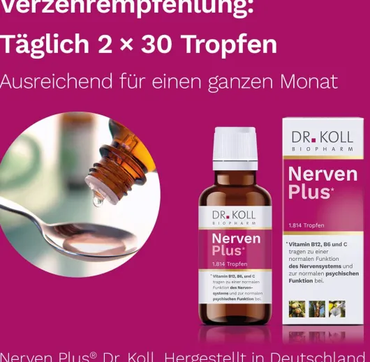 Nerven Plus Dr.Koll Gemmo Komplex Vitamin B12 B6 Tropfen 50 ml