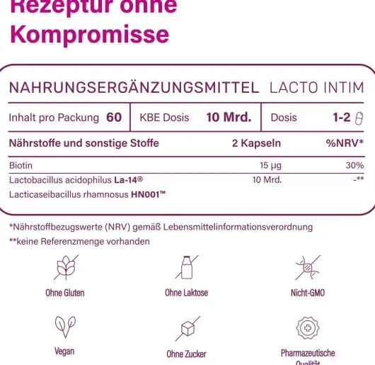 nupure Lacto Intim 60 magensaftresistente Kapseln