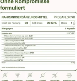 nupure probaflor Probiotika zur Darmsanierung 90 Kapseln