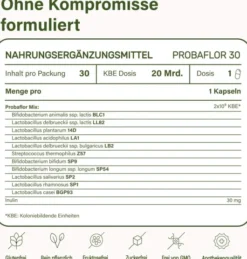 Nupure Probaflor Probiotika zur Darmsanierung 30 Kapseln