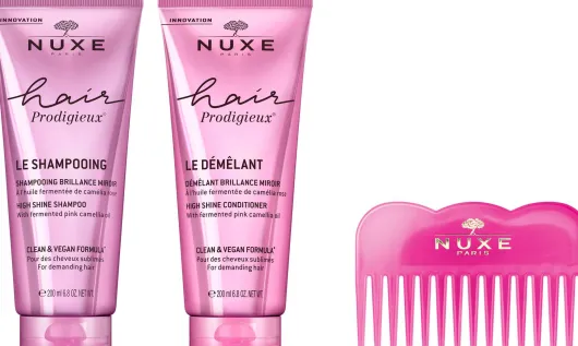 NUXE Hair Prodigieux Glanz-Shampoo 200 ml + NUXE Hair Prodigieux Glanz-Conditioner 200 ml + gratis Kamm 1 Stück