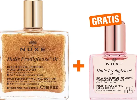 NUXE Huile Prodigieuse OR 50 ml + gratis Huile Prodigieuse Florale 10 ml
