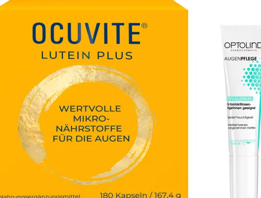 Ocuvite Lutein Plus 180 Kapseln + gratis Optolind Empflindl. Haut Augenpflege 15 ml