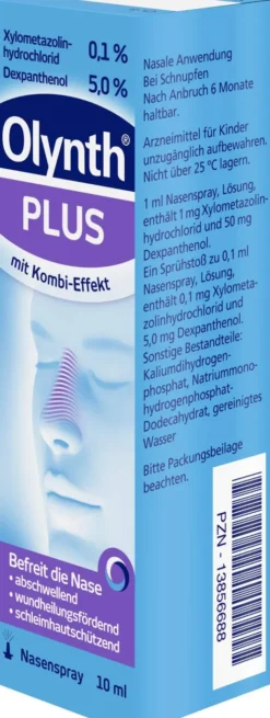 Olynth Plus 0,1 % und 5 % für Erwachsene Nasenspray o.K. 10 ml