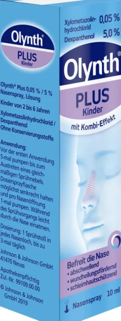 Olynth Plus 0,05 % und 5 % für Kinder Nasenspray 10 ml