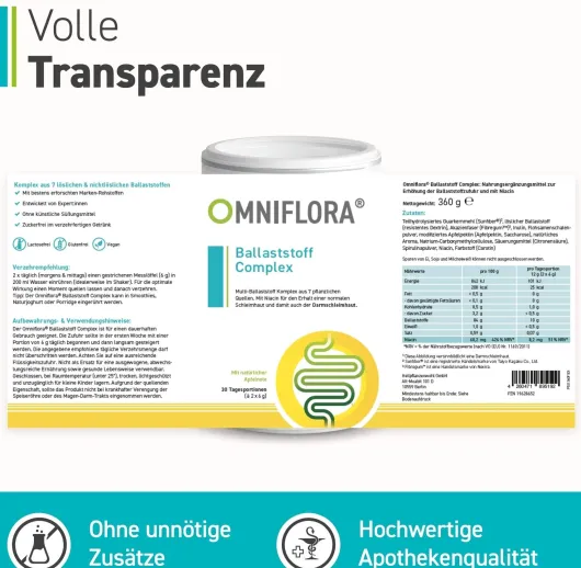 Omniflora Ballaststoff Complex Mit Niacin Glutenfrei 360 G