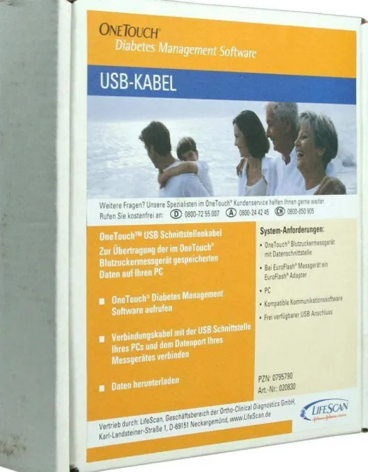 One Touch Diabetes Usb Interface Schnittstellen Kabel