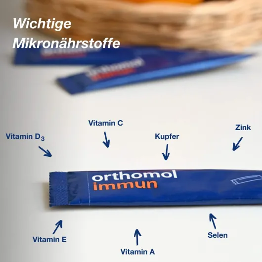 Orthomol Immun Direktgranulat Himbeer-Menthol 7 Beutel