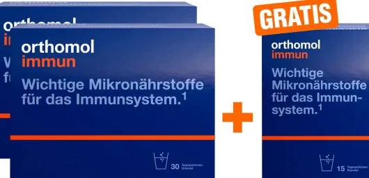 Orthomol immun 2 x 30 Beutel Granulat + gratis 15 Beutel