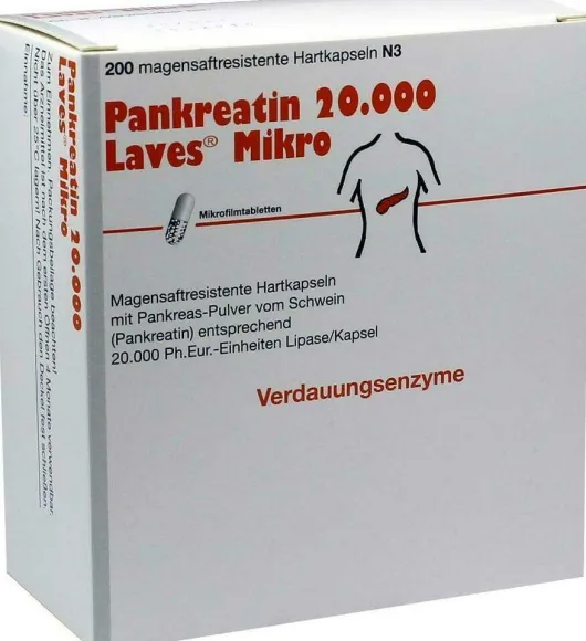 Pankreatin 20000 Laves Mikro Magensaftresistente Kapseln 200...