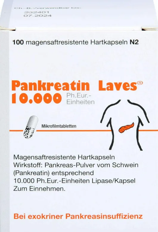 Pankreatin Laves 10.000 Ph 100 Magensaftresistente Hartkapseln