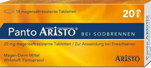 Panto Aristo bei Sodbrennen 20 mg 14 magensaftresistente Tabletten