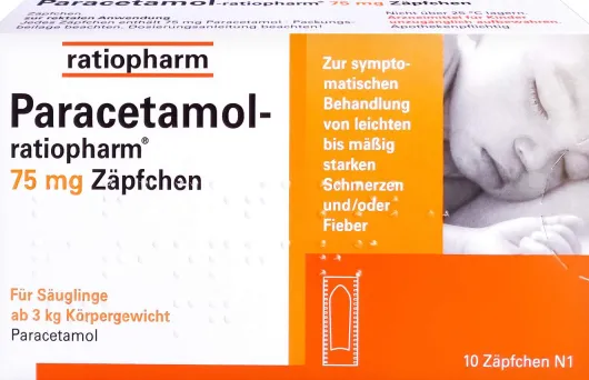 Paracetamol Ratiopharm 75 mg 10 Zäpfchen