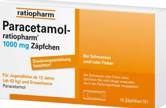 Paracetamol ratiopharm 1000 mg 10 Zäpfchen