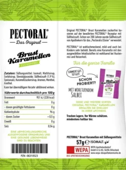 Pectoral Brustkaramellen Zuckerfrei Beutel 60 G