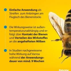 Polyvar Yellow 275 mg imprägnierter Streifen für den Bienenstock 10 Streifen