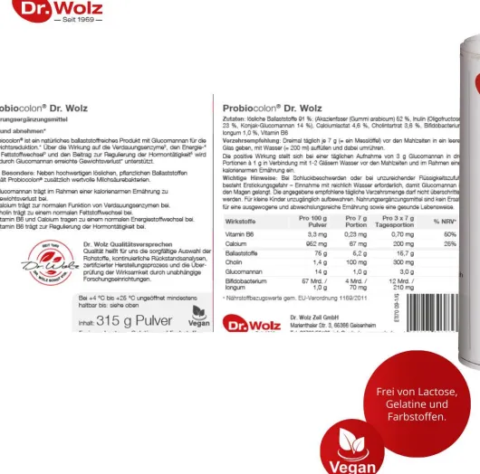 Probiocolon Gewichtsreduktion Dr.Wolz 315 G Pulver