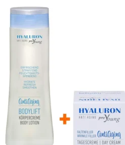 Proyoung Hyaluron Bodylift Anti Aging 300 ml Körpercreme + Hyaluron Faltenfiller 50 ml Gesichtscreme